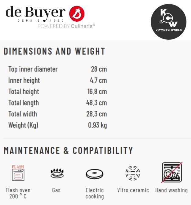 กระทะเหล็กบลูสตีล de Buyer 5020.28 ขนาด 28 ซม._4